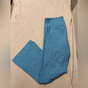 No Boundaries Blue Checkered Flare Pants